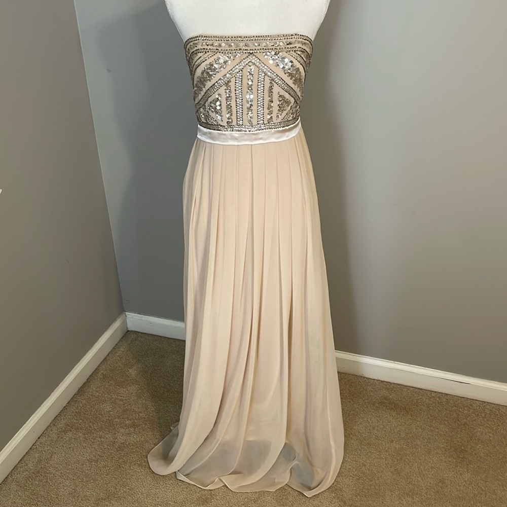 Adrianna Papell strapless gown